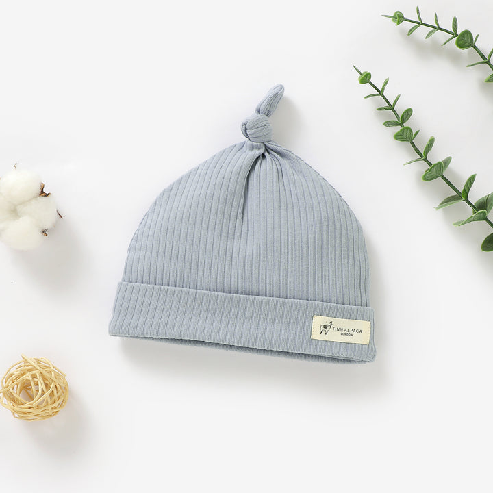 ORGANIC NATURAL COTTON RIBBED BABY HATS - Tiny Alpaca UK