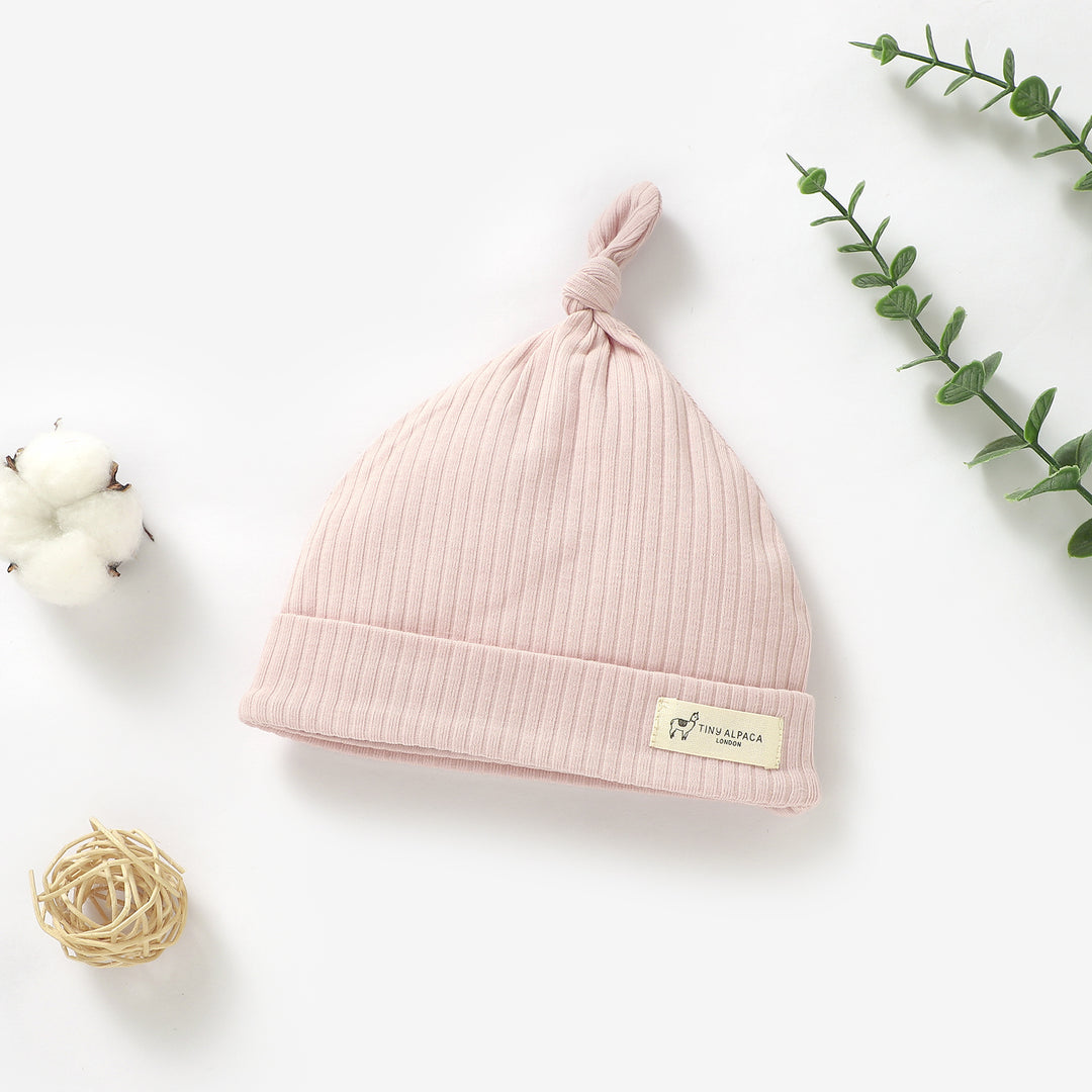 ORGANIC NATURAL COTTON RIBBED BABY HATS - Tiny Alpaca UK