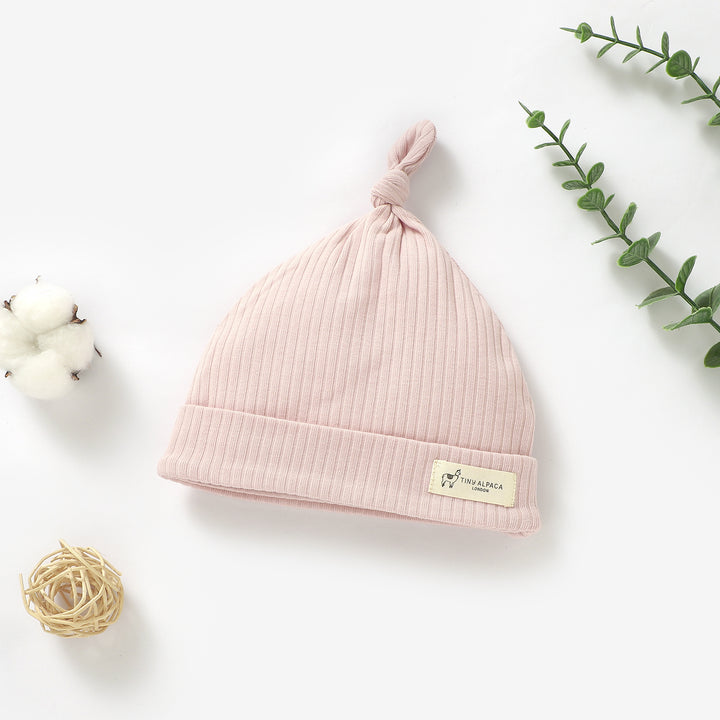 ORGANIC NATURAL COTTON RIBBED BABY HATS - Tiny Alpaca UK