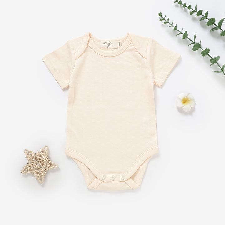Organic Cotton Honeycomb Ribbed Short Sleeve Baby Bodysuit