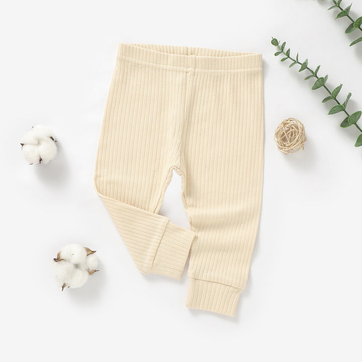 ORGANIC NATURAL COTTON RIBBED BABY TROUSERS - Tiny Alpaca UK