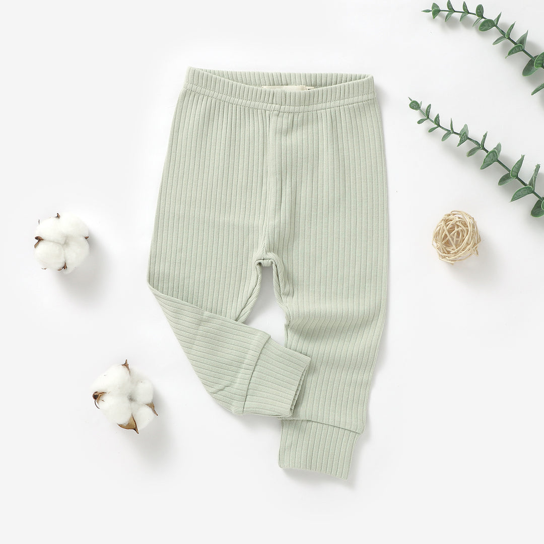 ORGANIC NATURAL COTTON RIBBED BABY TROUSERS - Tiny Alpaca UK