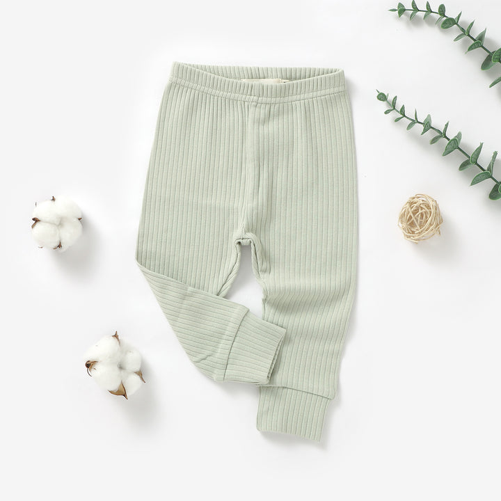 ORGANIC NATURAL COTTON RIBBED BABY TROUSERS - Tiny Alpaca UK