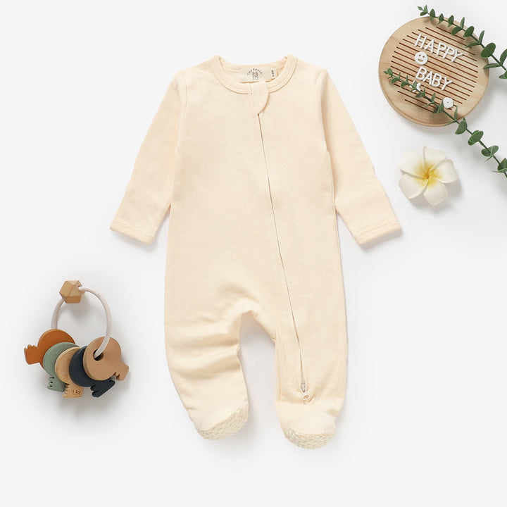 Organic cotton honeycomb mesh sleepsuit, 0–24m