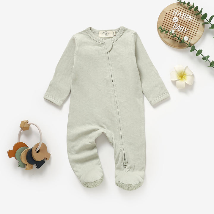 Organic cotton honeycomb mesh sleepsuit, 0–24m