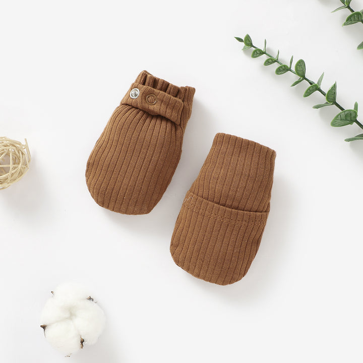 ORGANIC COTTON NEWBORN RIBBED ADJUSTABLE MITTENS 0-6 MONTHS 1 PAIR - Tiny Alpaca UK