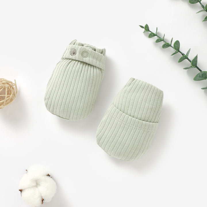 ORGANIC COTTON NEWBORN RIBBED ADJUSTABLE MITTENS 0-6 MONTHS 1 PAIR - Tiny Alpaca UK