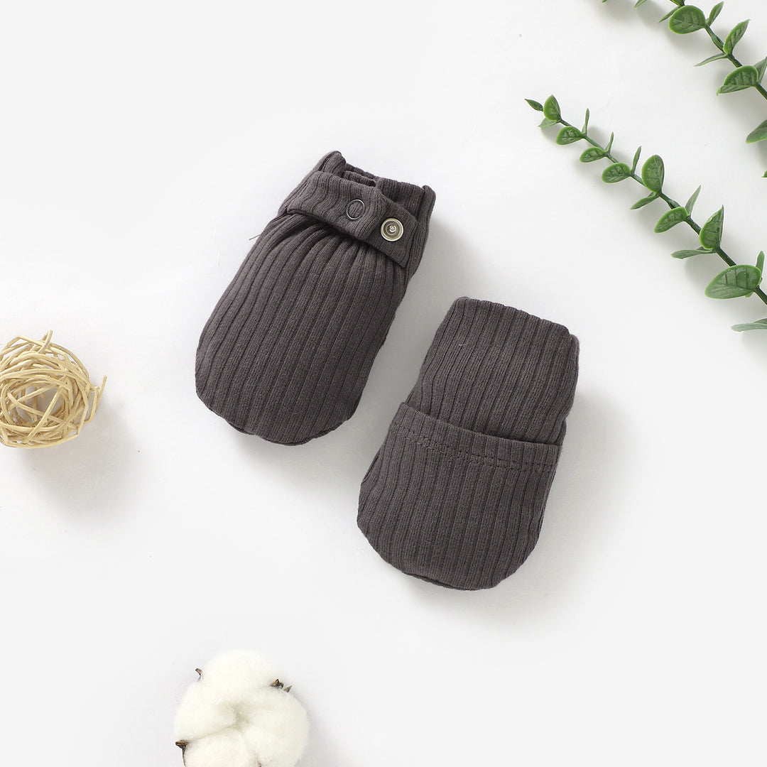 ORGANIC COTTON NEWBORN RIBBED ADJUSTABLE MITTENS 0-6 MONTHS 1 PAIR - Tiny Alpaca UK