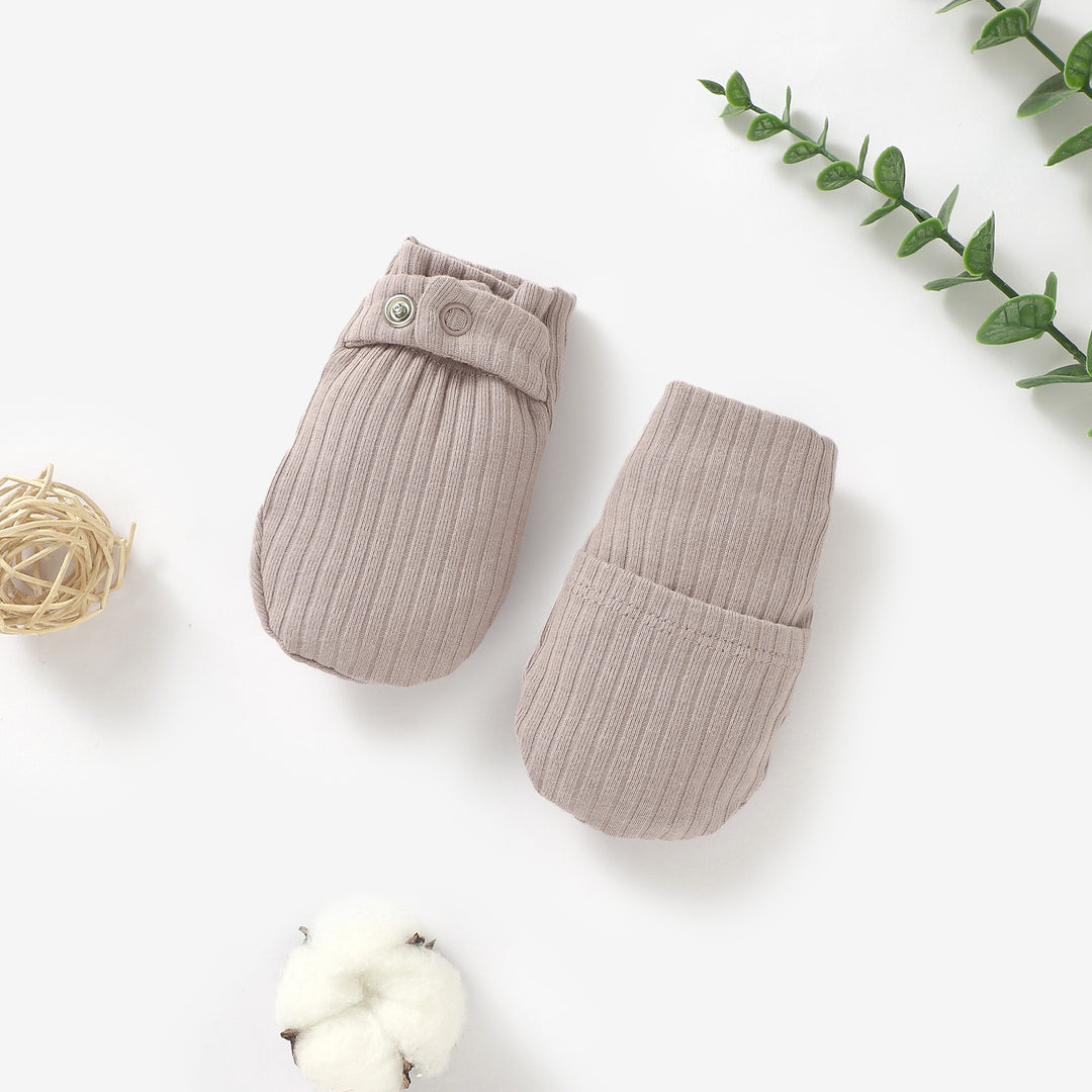 ORGANIC COTTON NEWBORN RIBBED ADJUSTABLE MITTENS 0-6 MONTHS 1 PAIR - Tiny Alpaca UK