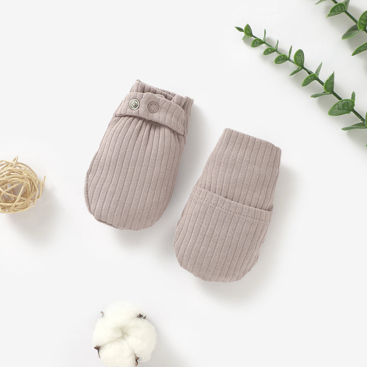 ORGANIC COTTON NEWBORN RIBBED ADJUSTABLE MITTENS 0-6 MONTHS 1 PAIR - Tiny Alpaca UK
