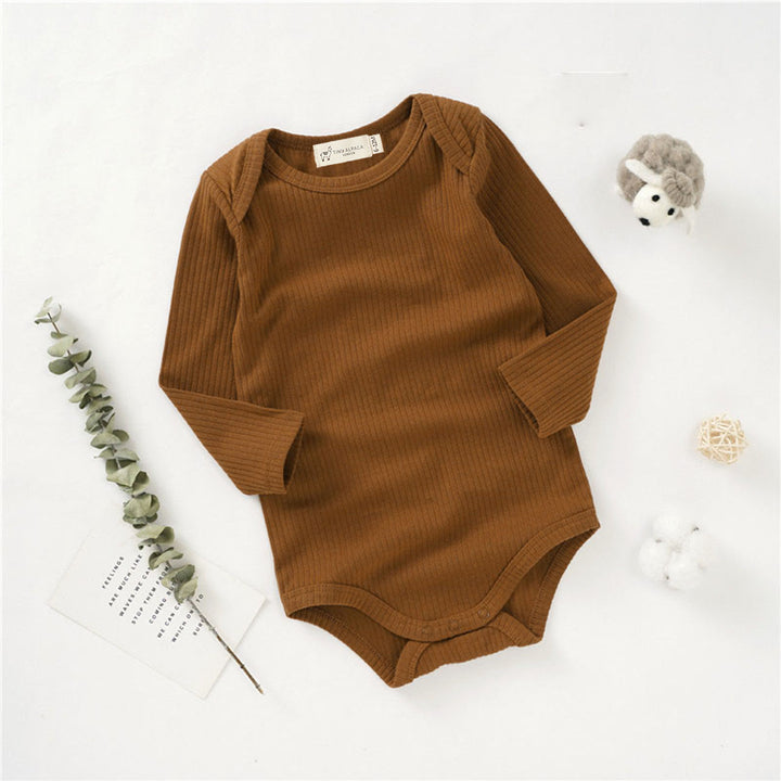 Organic Natural Cotton Ribbed Long Sleeve Baby Bodysuit (0-24 months) - Tiny Alpaca UK