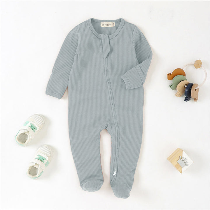 ORGANIC COTTON RIBBED SLEEPSUIT WITH TWO WAY ZIPPER | 0-24 M - Tiny Alpaca UK