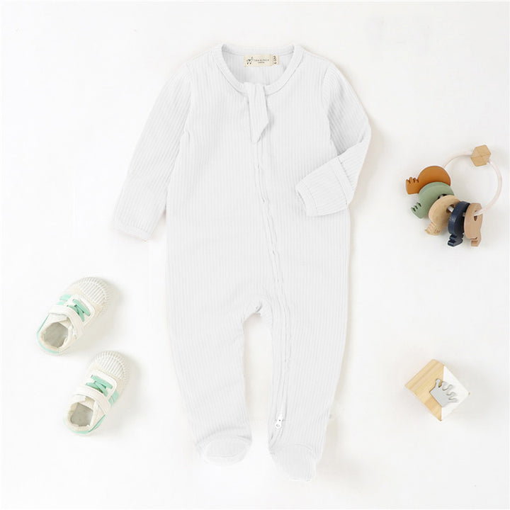 ORGANIC COTTON RIBBED SLEEPSUIT WITH TWO WAY ZIPPER | 0-24 M - Tiny Alpaca UK
