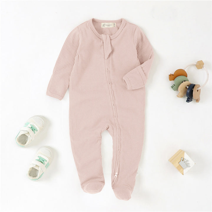 ORGANIC COTTON RIBBED SLEEPSUIT WITH TWO WAY ZIPPER | 0-24 M - Tiny Alpaca UK