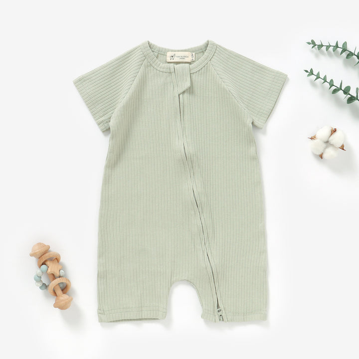 Organic Natural Cotton Baby Short Sleeve Romper 0-2 Years - Tiny Alpaca UK