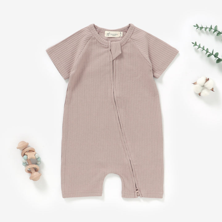 Organic Natural Cotton Baby Short Sleeve Romper 0-2 Years - Tiny Alpaca UK