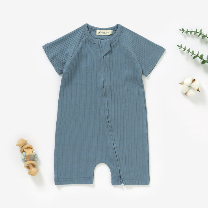Organic Natural Cotton Baby Short Sleeve Romper 0-2 Years - Tiny Alpaca UK