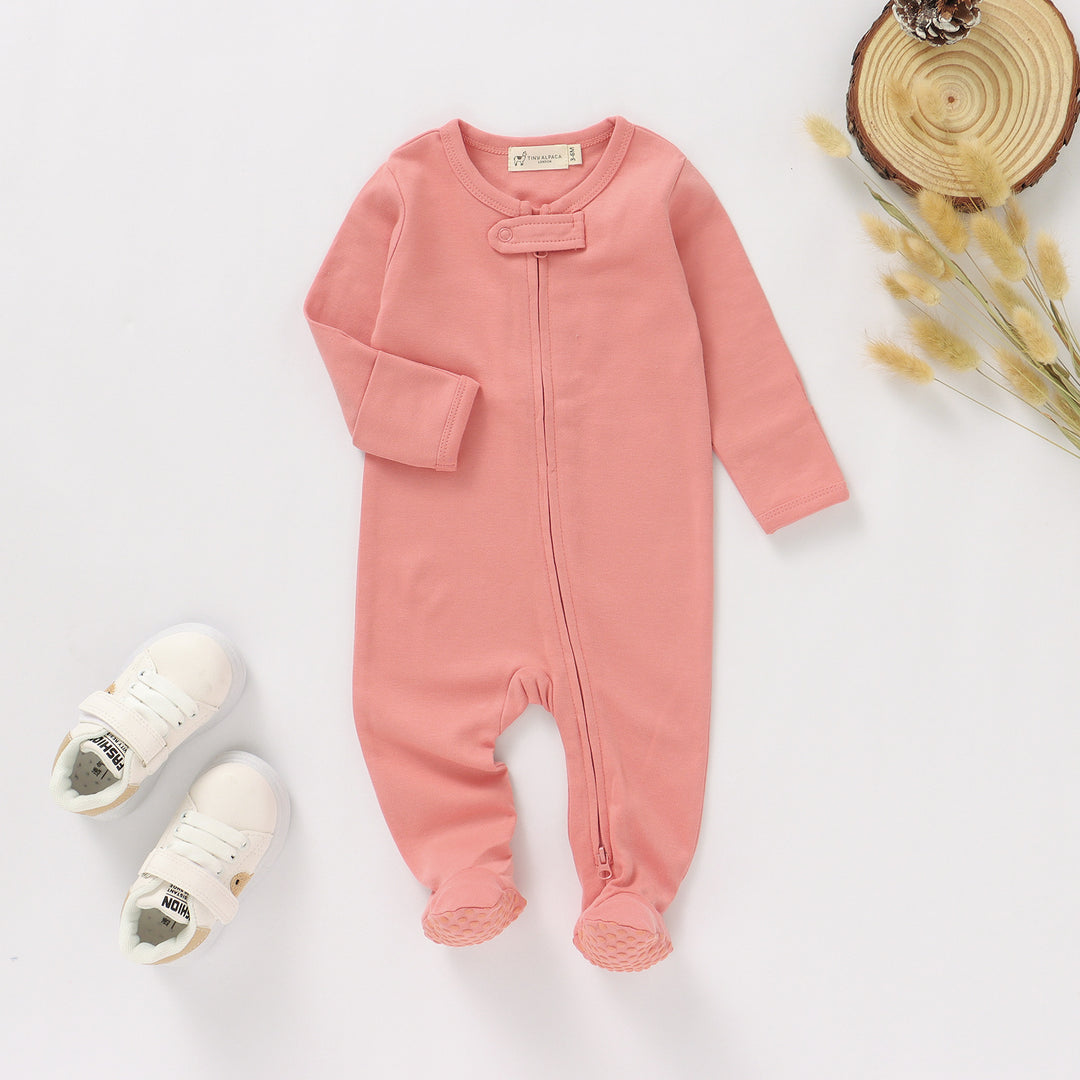 ORGANIC COTTON SLEEPSUIT WITH TWO WAY ZIPPER | 0-24 M - Tiny Alpaca UK