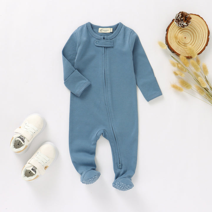 ORGANIC COTTON SLEEPSUIT WITH TWO WAY ZIPPER | 0-24 M - Tiny Alpaca UK