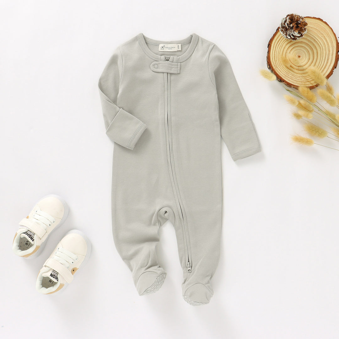 ORGANIC COTTON SLEEPSUIT WITH TWO WAY ZIPPER | 0-24 M - Tiny Alpaca UK