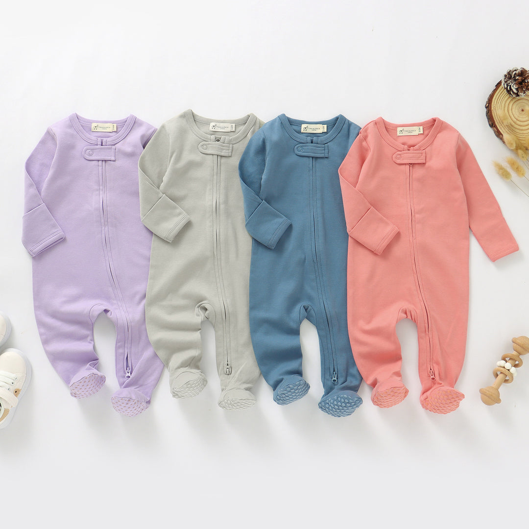 ORGANIC COTTON SLEEPSUIT WITH TWO WAY ZIPPER | 0-24 M - Tiny Alpaca UK