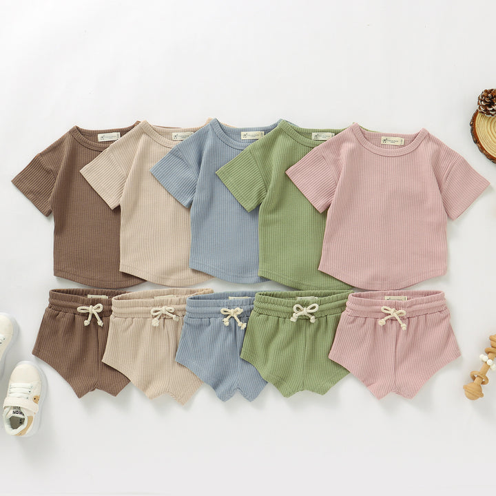 BABY WAFFLE CORD TOP AND SHORTS SET | 0-2 YEARS - Tiny Alpaca UK