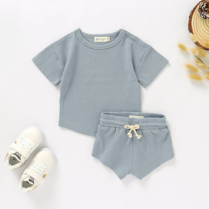 BABY WAFFLE CORD TOP AND SHORTS SET | 0-2 YEARS - Tiny Alpaca UK
