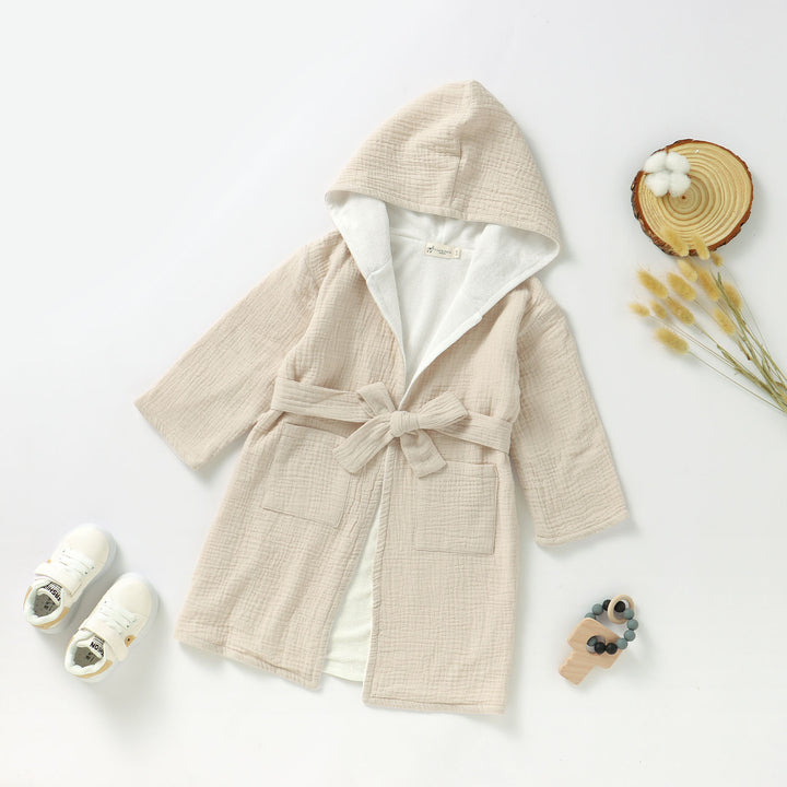 TINY ALPACA | ORGANIC COTTON BABY BATHROBE | 1-3 YEARS OLD - Tiny Alpaca UK