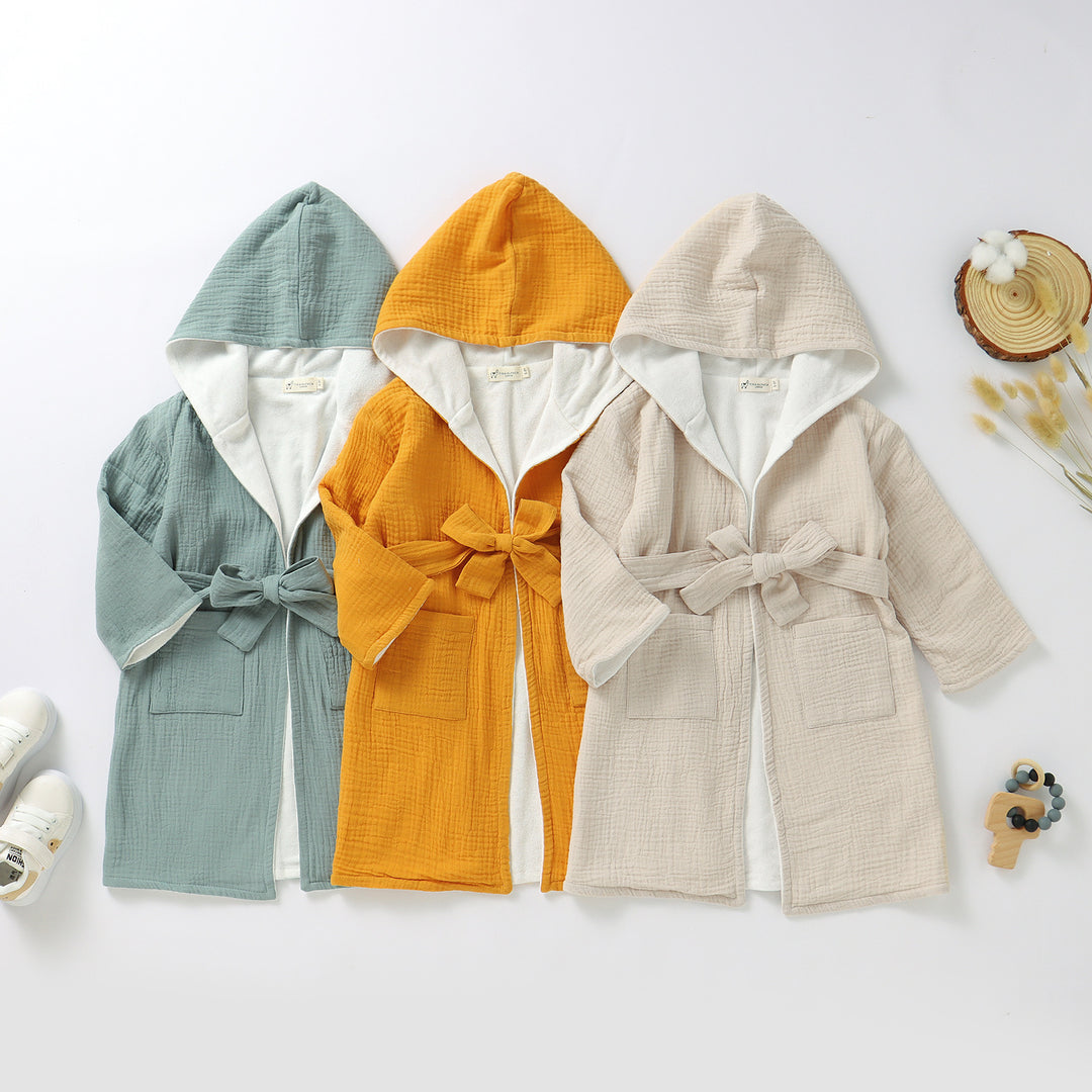 TINY ALPACA | ORGANIC COTTON BABY BATHROBE | 1-3 YEARS OLD - Tiny Alpaca UK