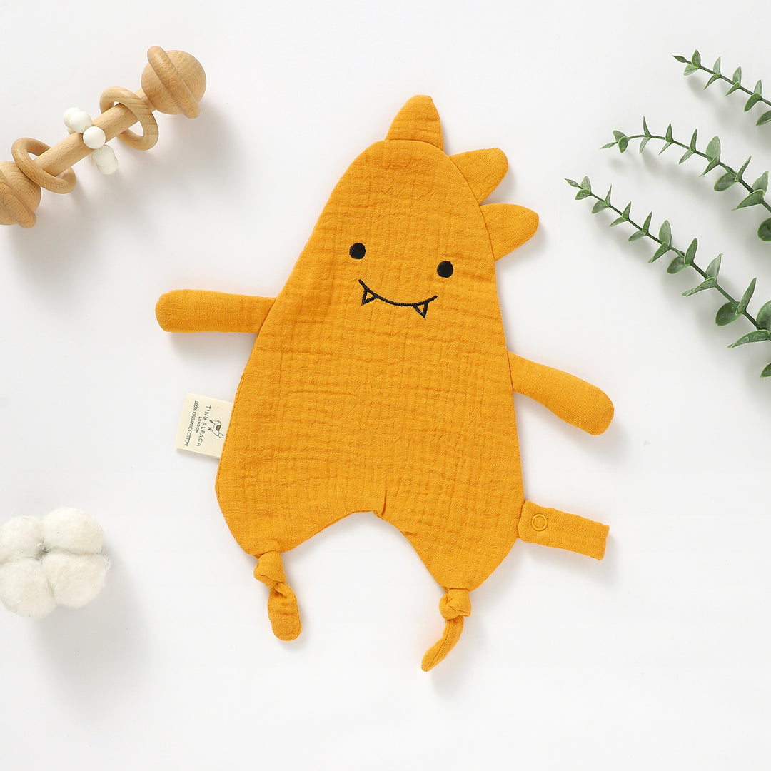 DINOSAUR ORGANIC COTTON SECURITY BLANKET | 35X25CM - Tiny Alpaca UK