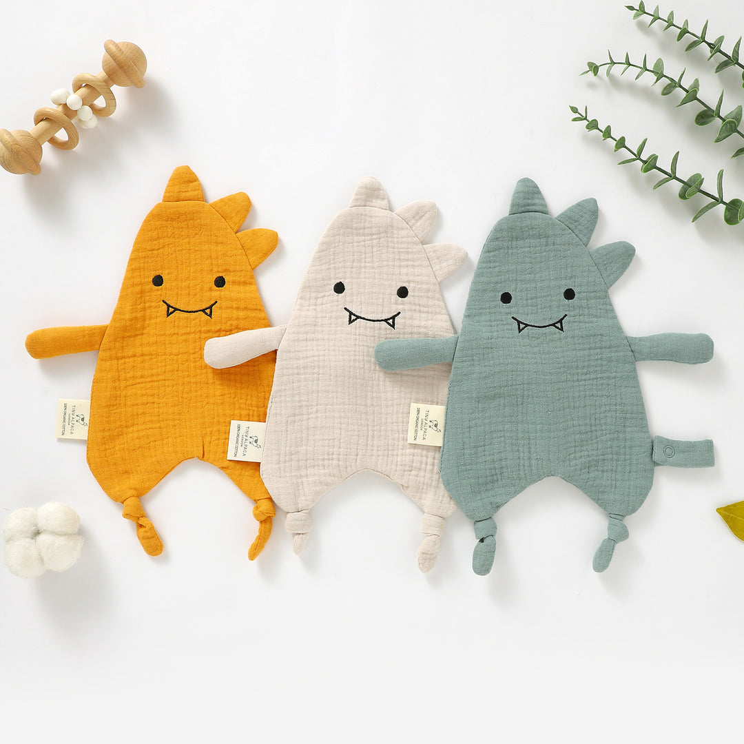 DINOSAUR ORGANIC COTTON SECURITY BLANKET | 35X25CM - Tiny Alpaca UK