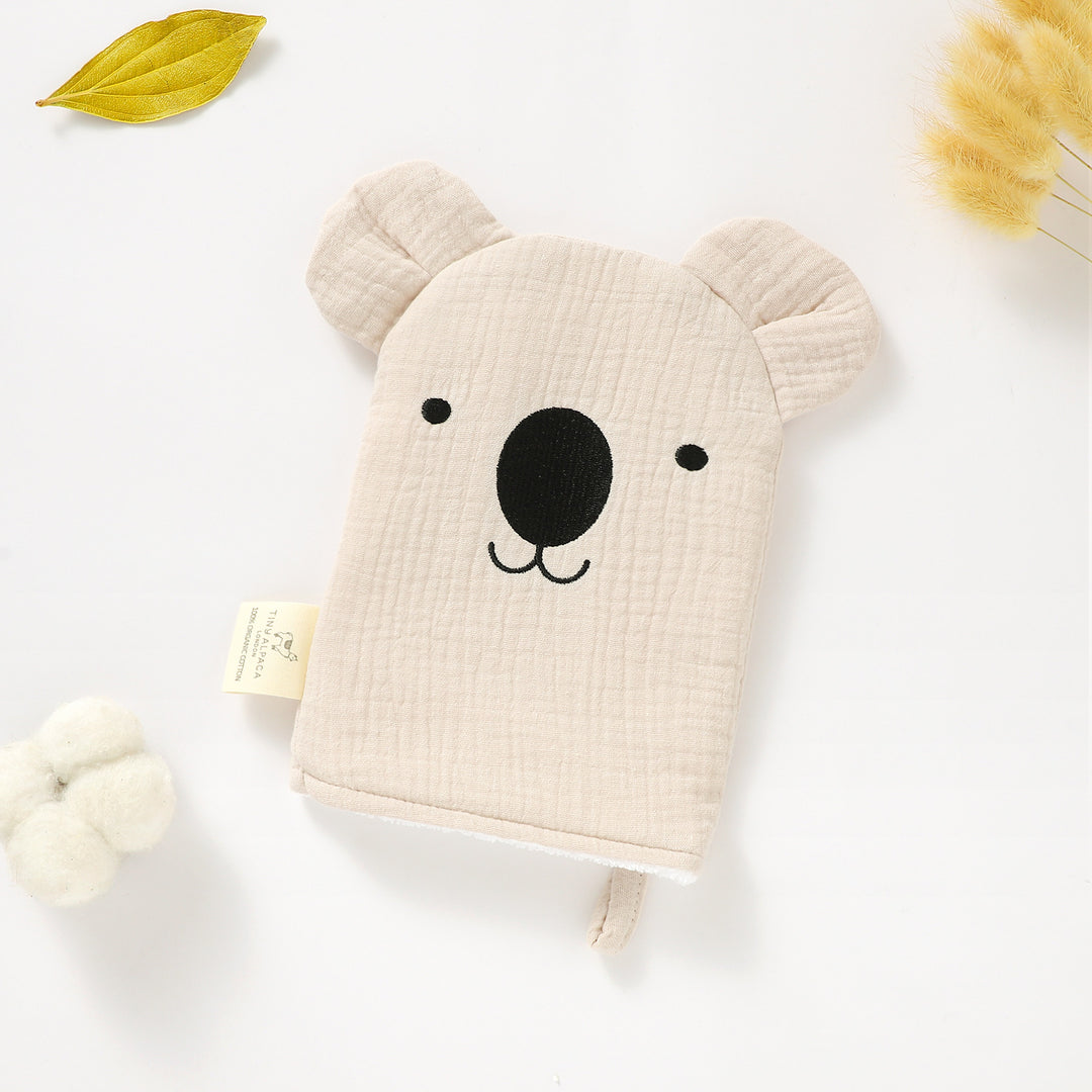 ORGANIC COTTON MUSLIN KOALA WASHGLOVE - Tiny Alpaca UK
