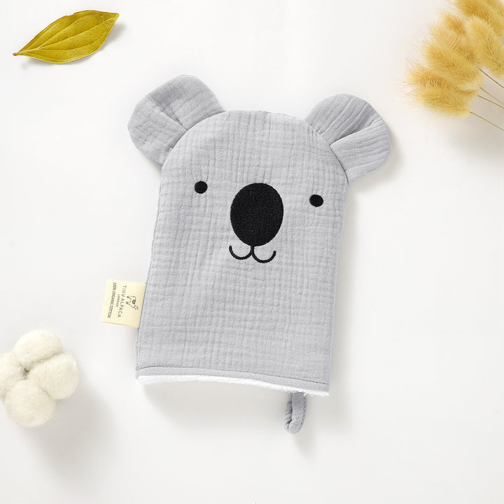 ORGANIC COTTON MUSLIN KOALA WASHGLOVE - Tiny Alpaca UK