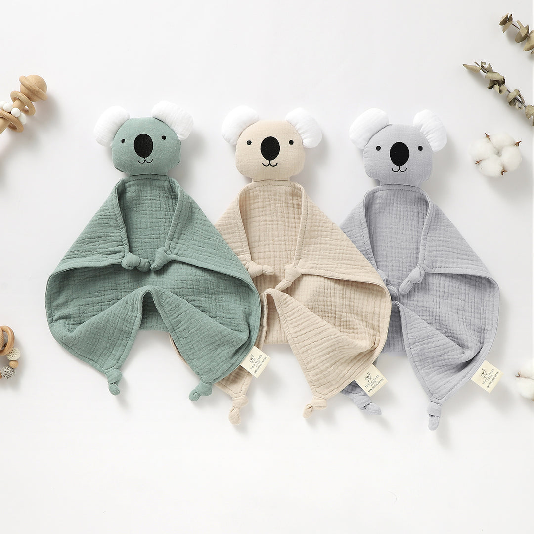 KOALA ORGANIC COTTON SECURITY BLANKET 40X40CM - Tiny Alpaca UK