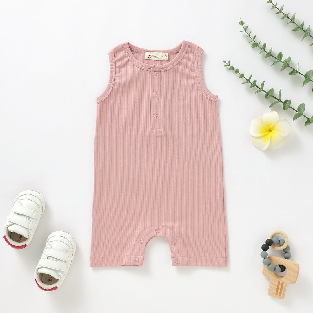 ORGANIC NATURAL COTTON RIBBED SLEEVELESS BABY VEST (0-24 MONTHS) - Tiny Alpaca UK