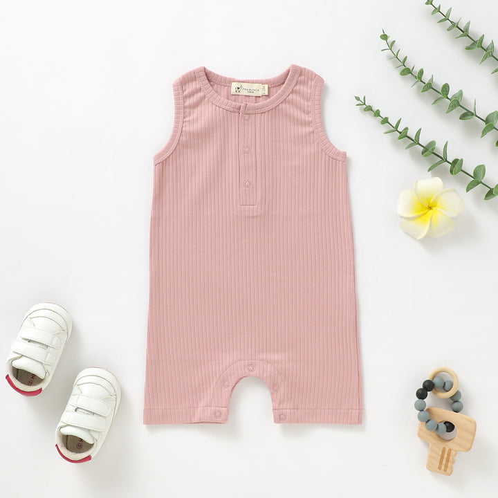 ORGANIC NATURAL COTTON RIBBED SLEEVELESS BABY VEST (0-24 MONTHS) - Tiny Alpaca UK