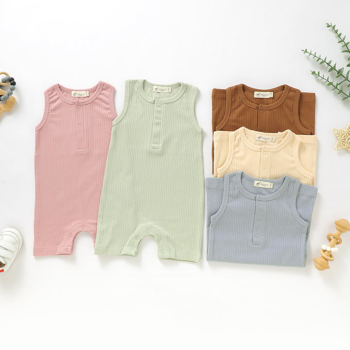 ORGANIC NATURAL COTTON RIBBED SLEEVELESS BABY VEST (0-24 MONTHS) - Tiny Alpaca UK