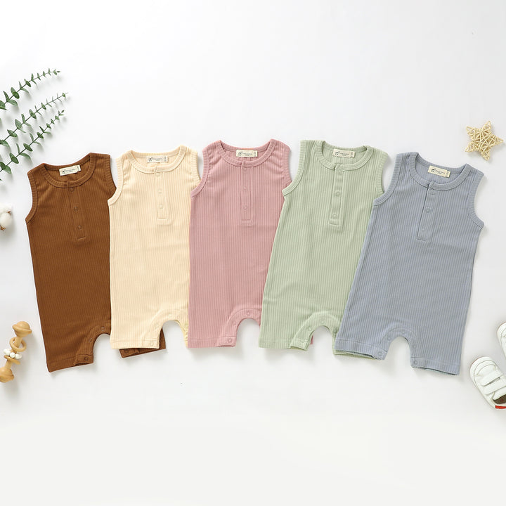 ORGANIC NATURAL COTTON RIBBED SLEEVELESS BABY VEST (0-24 MONTHS) - Tiny Alpaca UK
