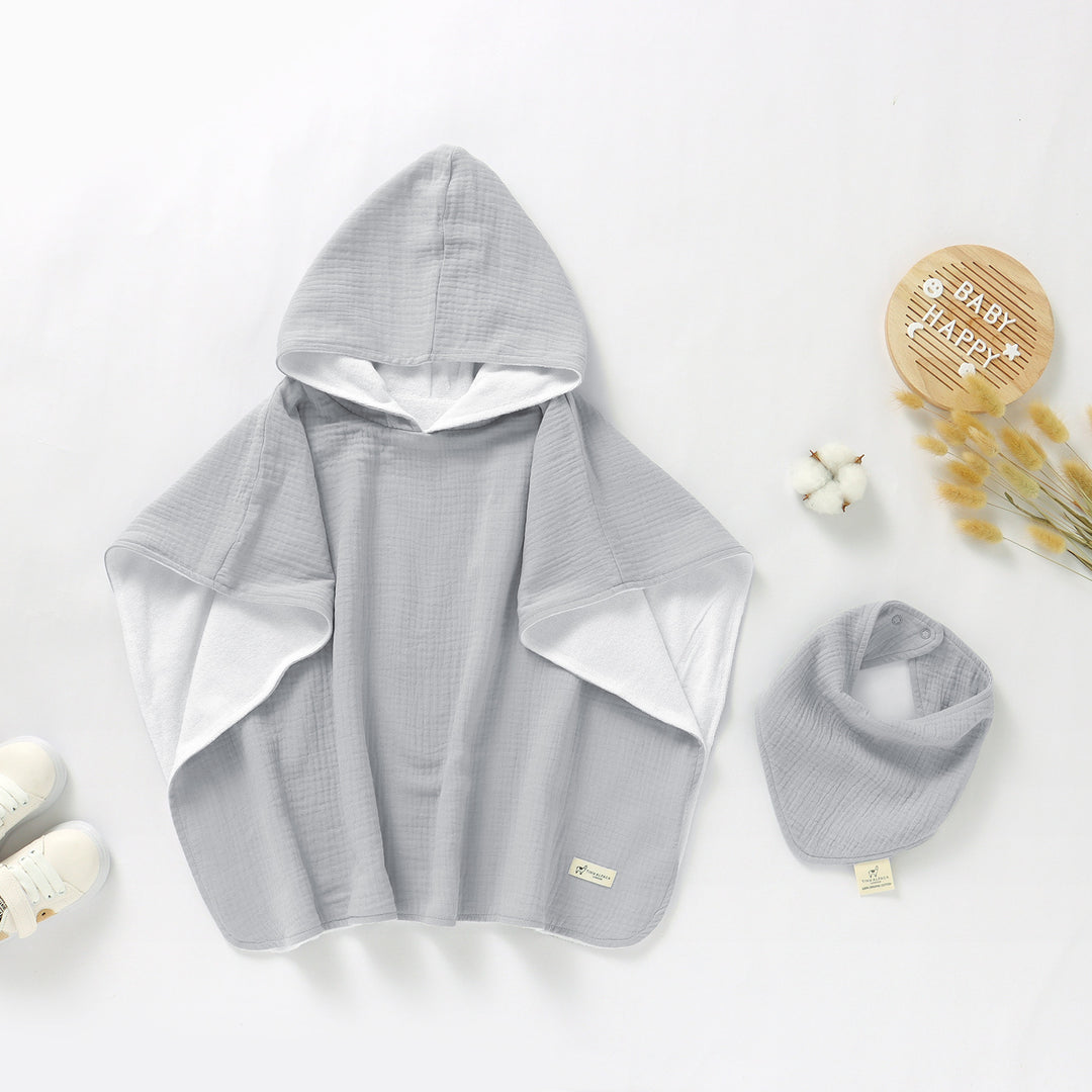 TINY ALPACA ORGANIC COTTON BABY PONCHO & BIB SET ETHER - Tiny Alpaca UK