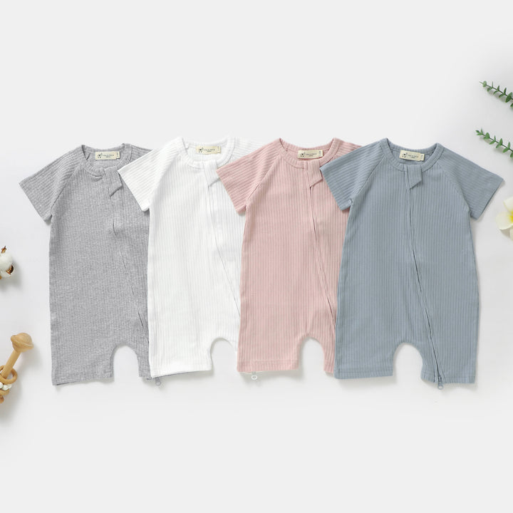 ORGANIC NATURAL COTTON BABY SHORT SLEEVE ROMPER 0-2 YEARS - Tiny Alpaca UK