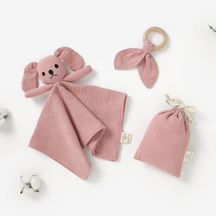 Organic Cotton Puppy Comforter with Teether &amp; Bag