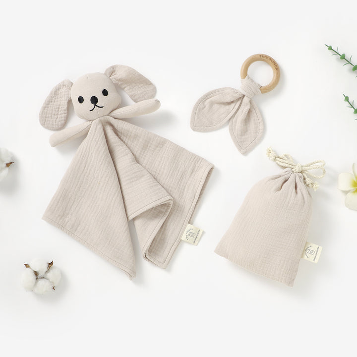 Organic Cotton Puppy Comforter with Teether &amp; Bag