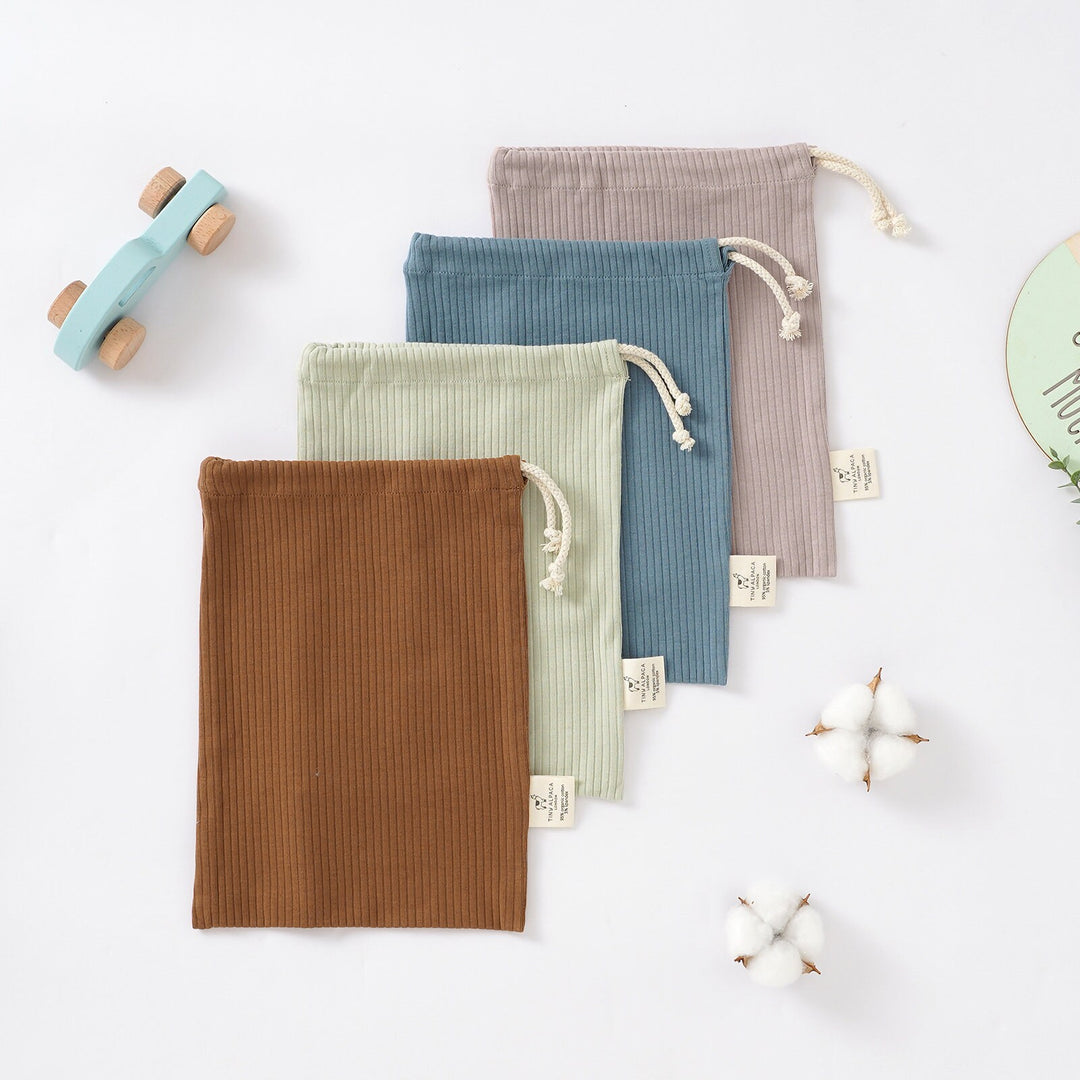 Organic Cotton Ribbed Baby Blanket with Matching Bag | 75 x 100 cm