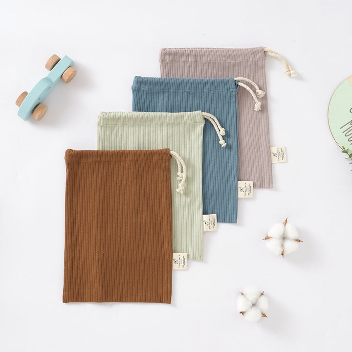 Organic Cotton Ribbed Baby Blanket with Matching Bag | 75 x 100 cm