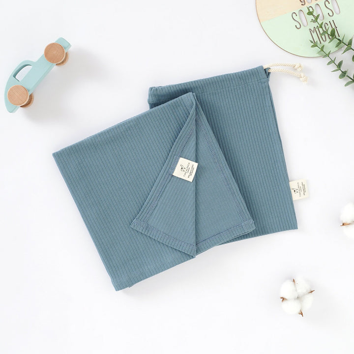 Organic Cotton Ribbed Baby Blanket with Matching Bag | 75 x 100 cm