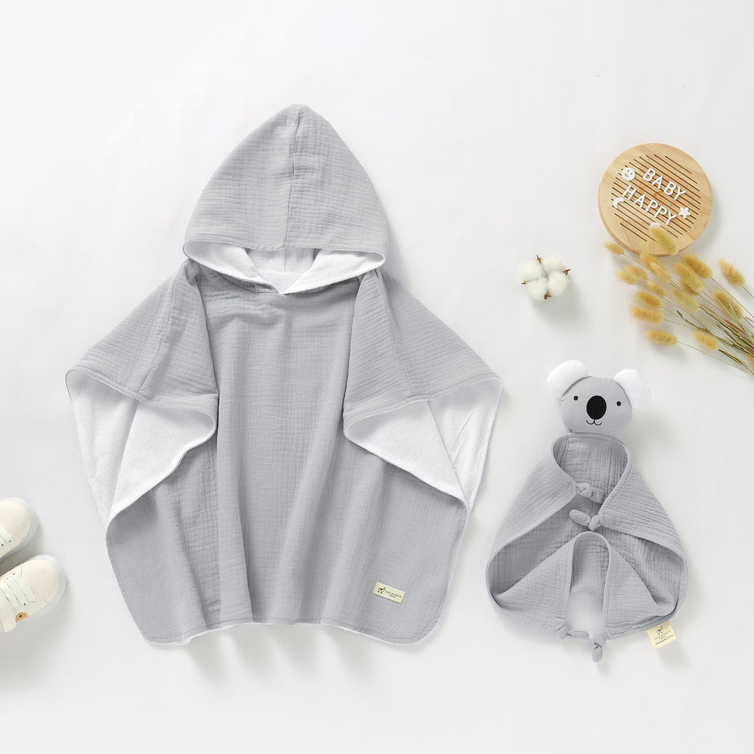 TINY ALPACA ORGANIC COTTON BABY PONCHO & KOALA SET ETHER - Tiny Alpaca UK