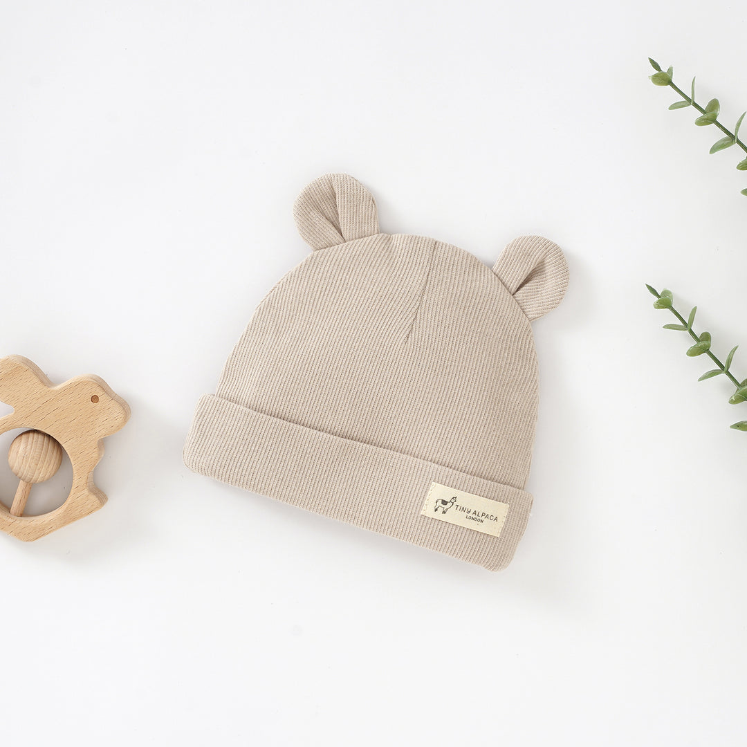 Organic Cotton Bunny Baby Hat 0-6 Months - Tiny Alpaca UK