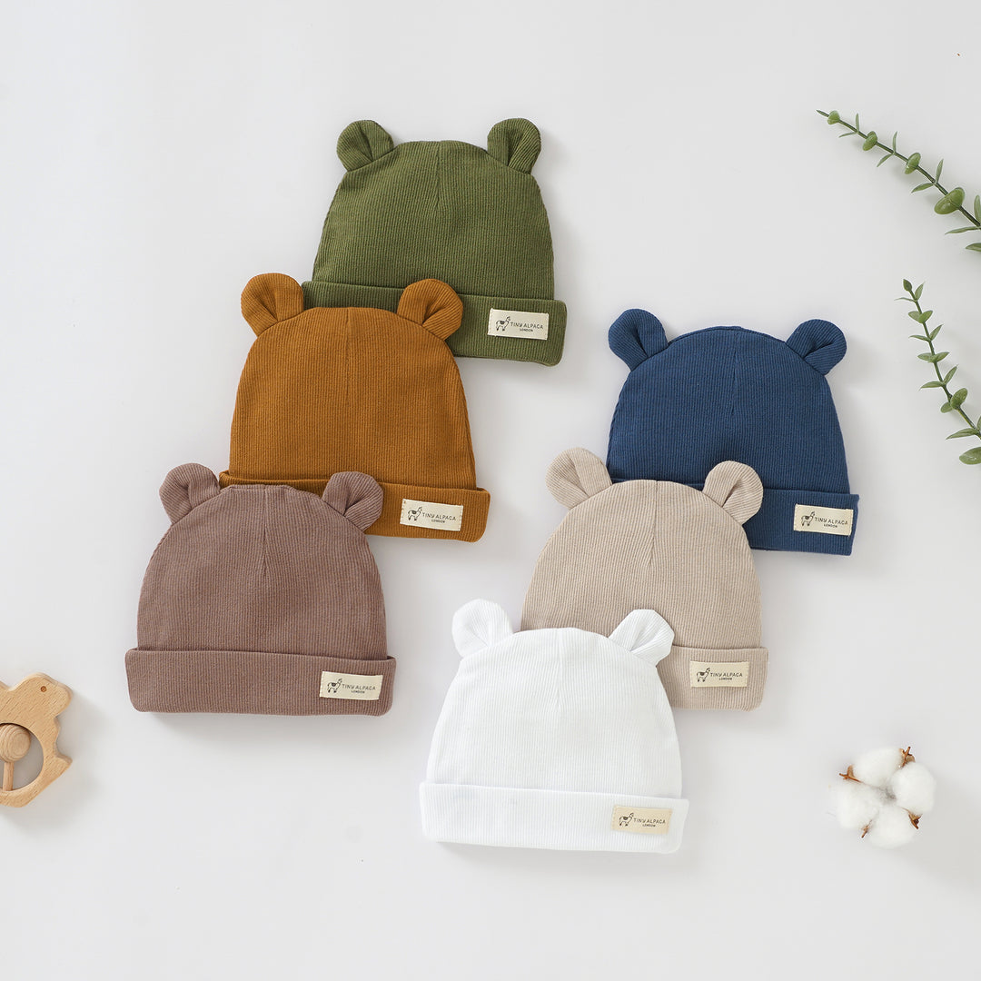 Organic Cotton Bunny Baby Hat 0-6 Months - Tiny Alpaca UK