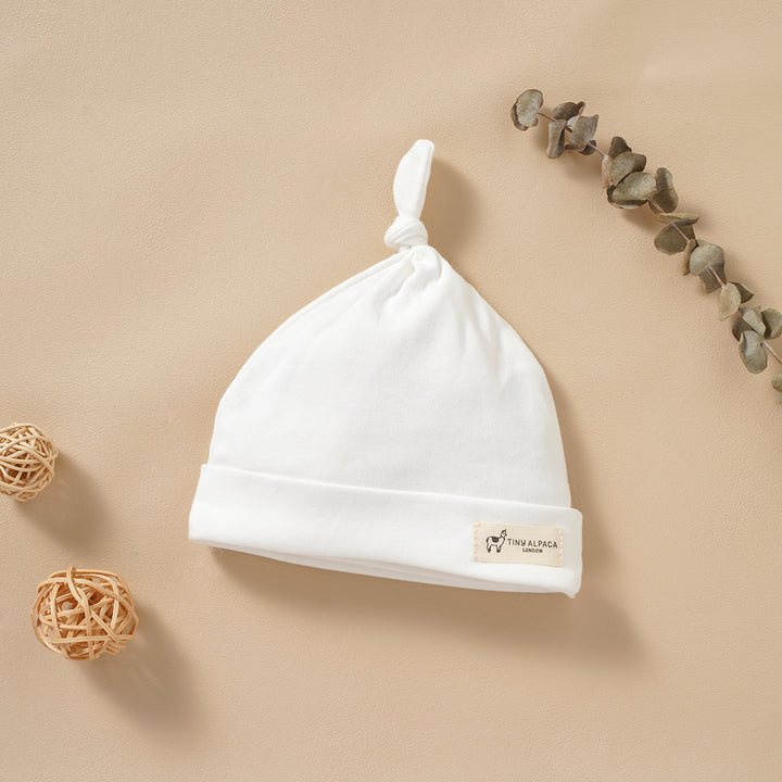 Organic Cotton Smooth Baby Hats Set of 3 (0-18 Months) (Ocean, White &amp; Grey) - Tiny Alpaca UK