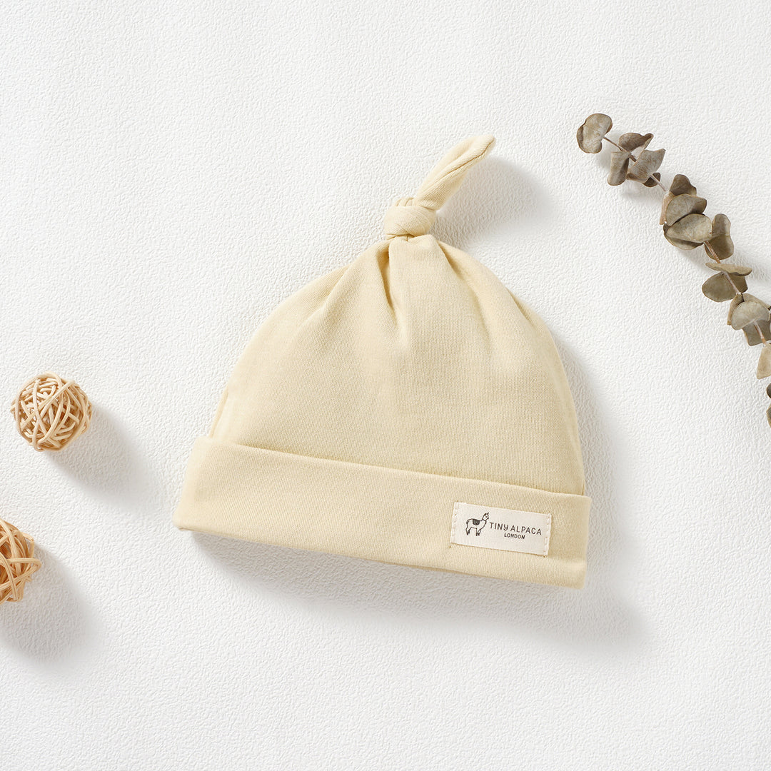 Organic Natural Cotton Baby Hats Set of 3 (0-18 Months) (Pink, Cream &amp; Blush) - Tiny Alpaca UK
